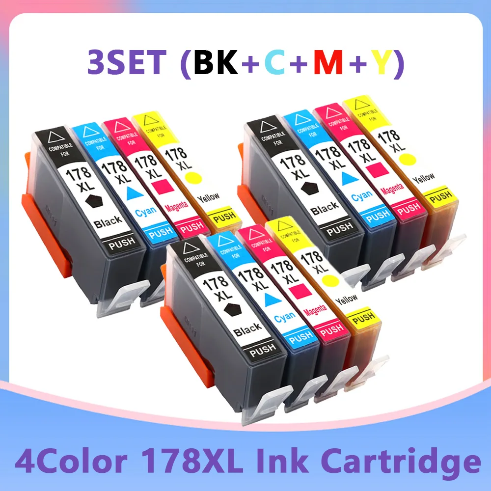 Compatible Ink Cartridge for HP 178 for HP178 178XL Photosmart 5510 5515 6510 7510 B109a B109n B110a Printer
Compatible Ink Cartridge for HP 178 for HP178 178XL Photosmart 5510 5515 6510 7510 B109a B109n B110a Printer
