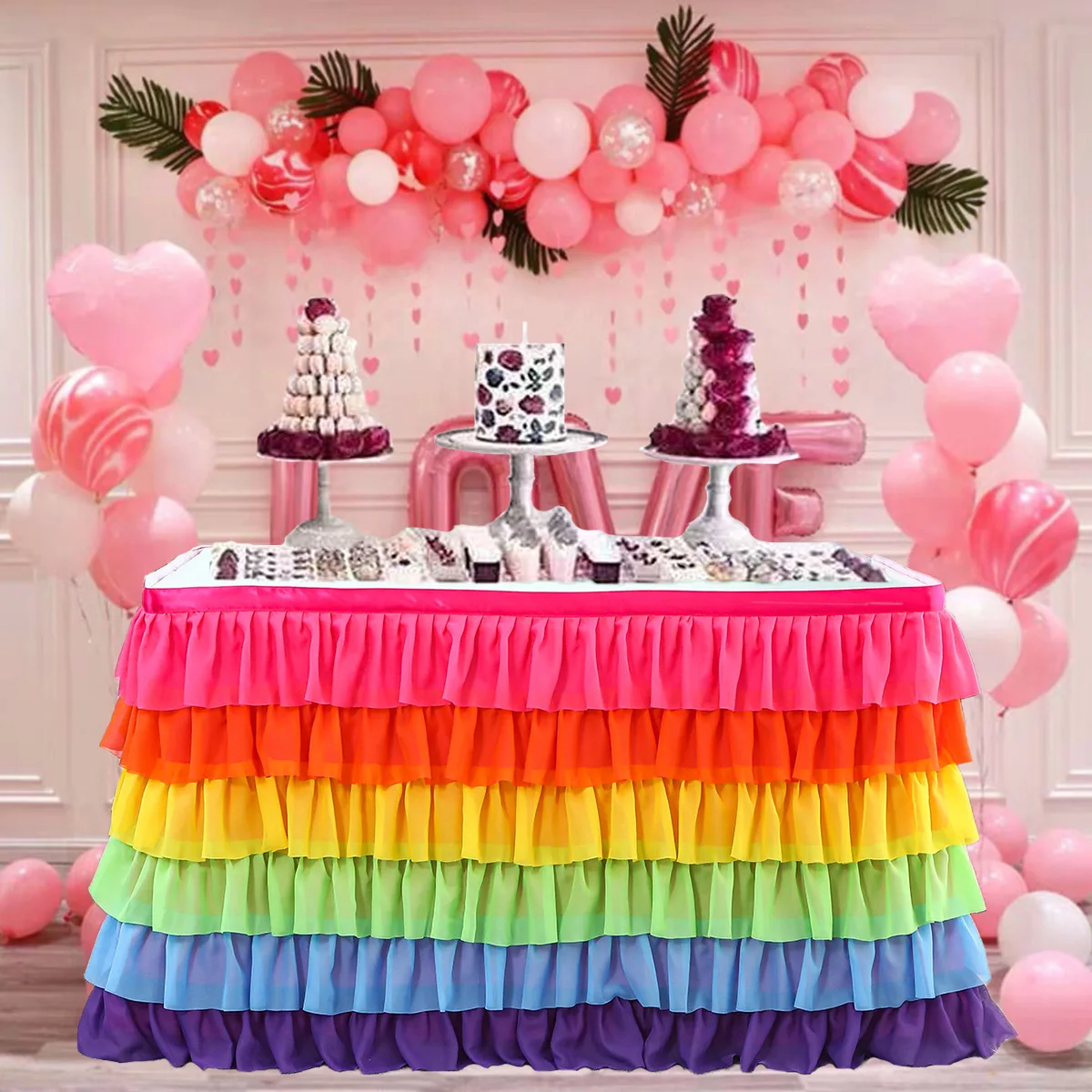 Tulle Tutu Patchwork Table Skirt Tablecloth 6 Tiers Color Tableware Decoration Wedding Birthday Baby Shower Party Decoration
Tulle Tutu Patchwork Table Skirt Tablecloth 6 Tiers Color Tableware Decoration Wedding Birthday Baby Shower Party Decoration