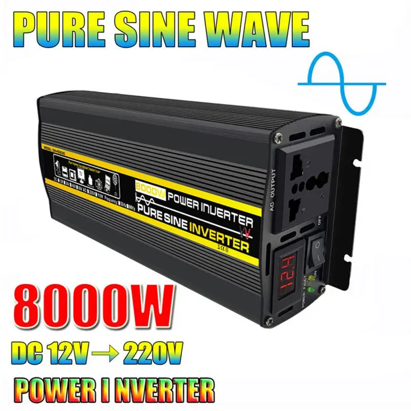12V To 220V Pure Sine Wave Power Inverter 3000W/4000W/6000W Intelligent Digital Display Voltage Transformer
12V To 220V Pure Sine Wave Power Inverter 3000W/4000W/6000W Intelligent Digital Display Voltage Transformer