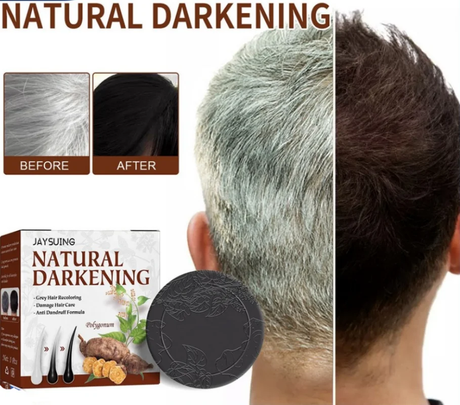 

Hair Darkening Soap Shampoo Bar Fast Effective Repair Gray White Color Dye Body Natural Organic Conditioner Beauty Health 100G