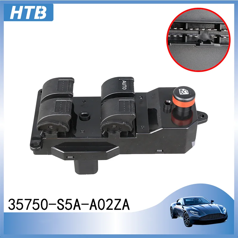 

New 35750-S5A-A02ZA Black Electric Power Window Switch For Honda CR-V 2.0 02-2006 Civic DX GX HX 01-2005 35760S9AG042A Auto Part