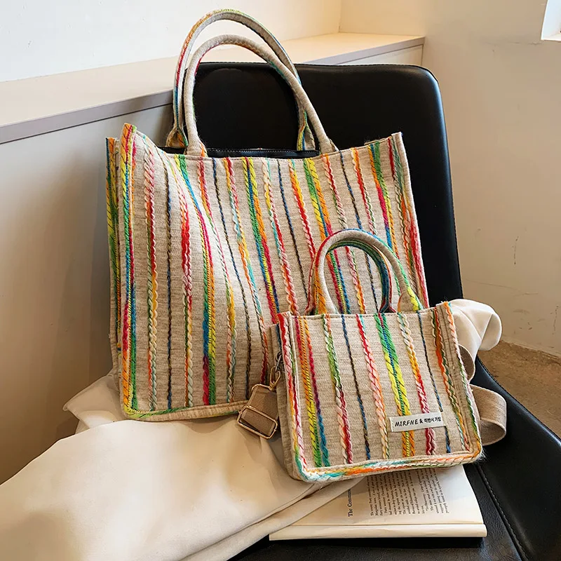 Luxury Designer Handbag For Women Fashion Brand Striped Bag Large Capacity Female Canvas Tote Shoulder Bag Short Handle Handbags
Luxury Designer Handbag For Women Fashion Brand Striped Bag Large Capacity Female Canvas Tote Shoulder Bag Short Handle Handbags