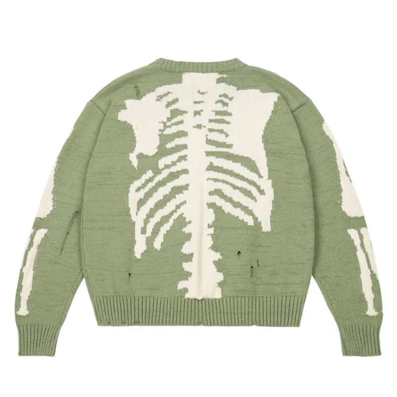 Men Oversized Sweater Black Loose Skeleton Bone Print Women Vintage Retro Knitted Sweater 2022 Autumn Cotton Pullover Unisex
Men Oversized Sweater Black Loose Skeleton Bone Print Women Vintage Retro Knitted Sweater 2022 Autumn Cotton Pullover Unisex