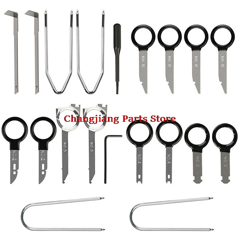 20pcs Stereo Dash CD Player Removal Tool Set Automobile Accessories Car Radio Audio Removal Install Key Kit 
20pcs Stereo Dash CD Player Removal Tool Set Automobile Accessories Car Radio Audio Removal Install Key Kit