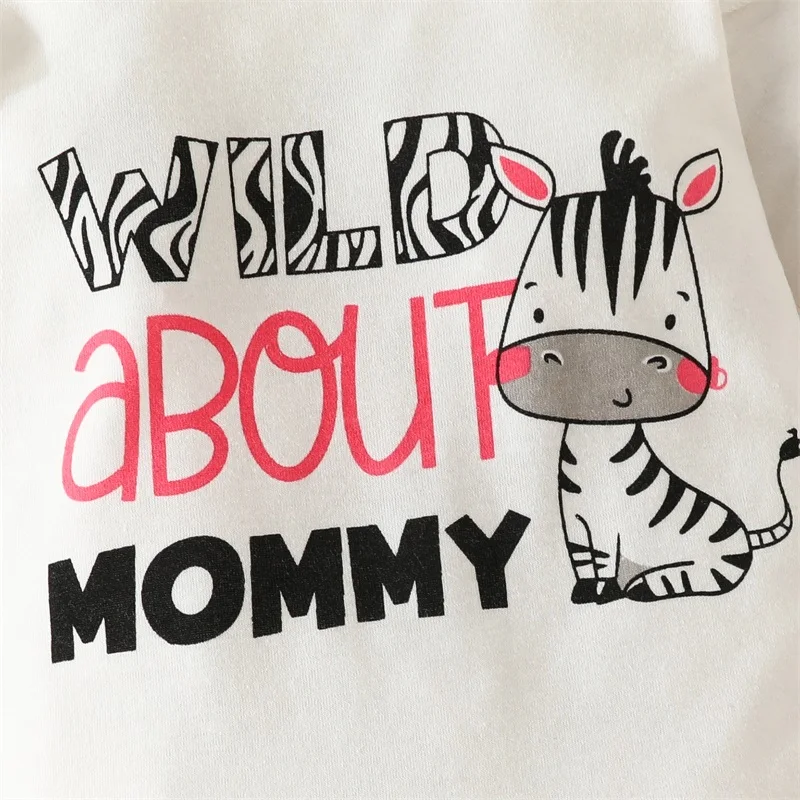 

Zebra Print Outfit Baby Girl Costume Ruffle Long Sleeve Romper Stripe Flare Pants Headbands Animal Cosplay Clothes