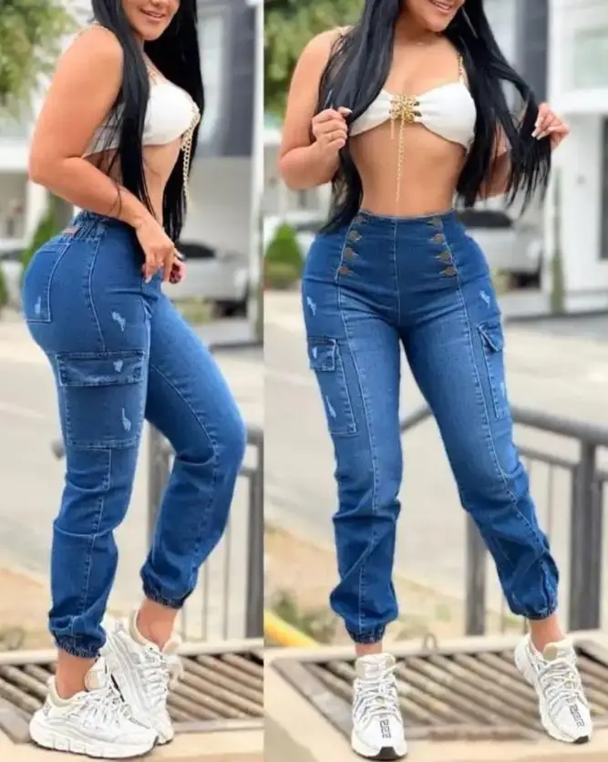 Vintage Pocket Patch Bag Jeans Fashion Street Wear Women Jeans Loose Pants Women High Waist Casual Loose Pants Slim Street Wear
Vintage Pocket Patch Bag Jeans Fashion Street Wear Women Jeans Loose Pants Women High Waist Casual Loose Pants Slim Street Wear
