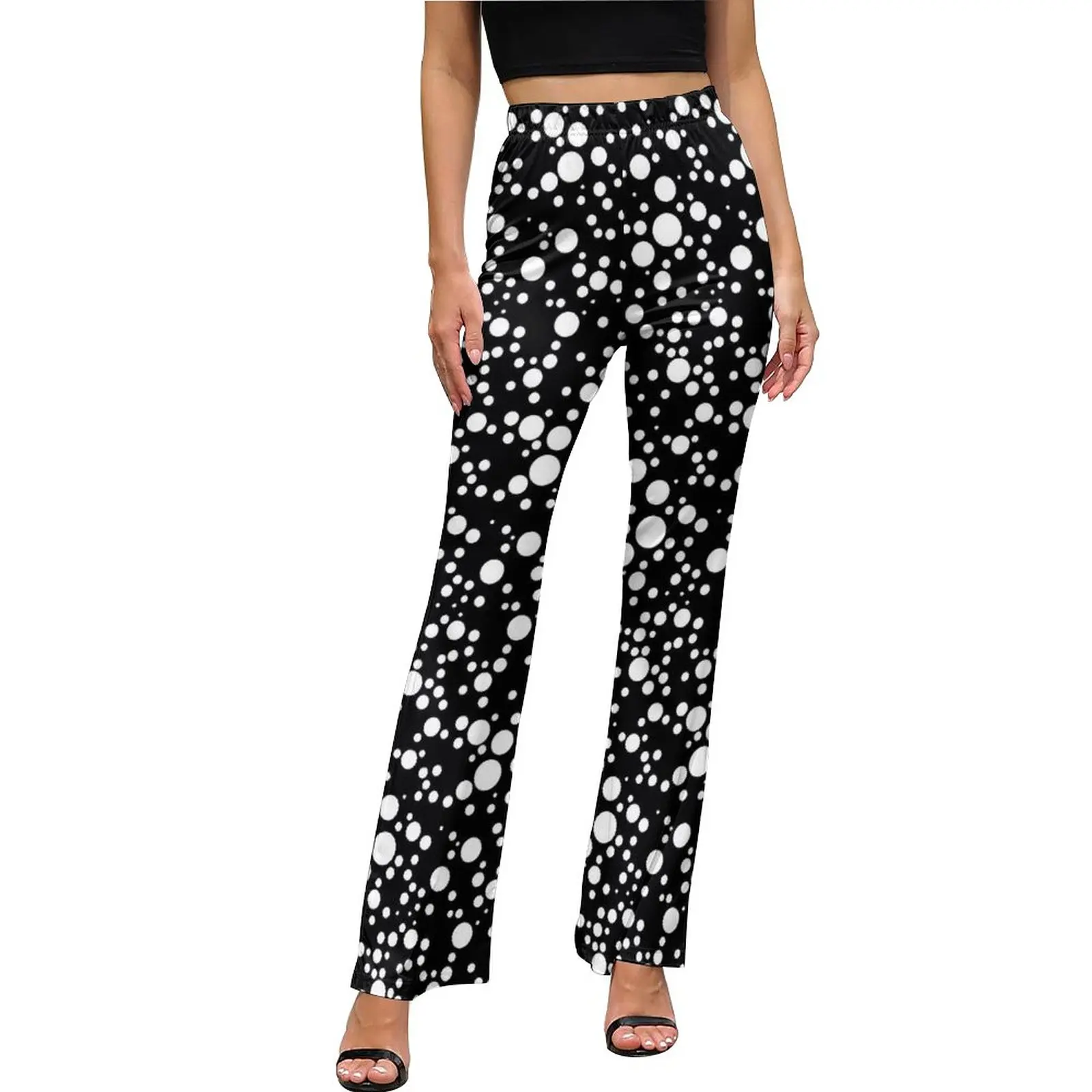 Белые брюки в горошек, винтажные повседневные расклешенные брюки с принтом, летняя женская уличная одежда на заказ, облегающие брюки 
Белые брюки в горошек, винтажные повседневные расклешенные брюки с принтом, летняя женская уличная одежда на заказ, облегающие брюки