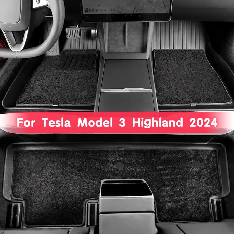 Двухслойные коврики для Tesla Model 3 Highland 2024 6 шт. водонепроницаемые износостойкие TPE