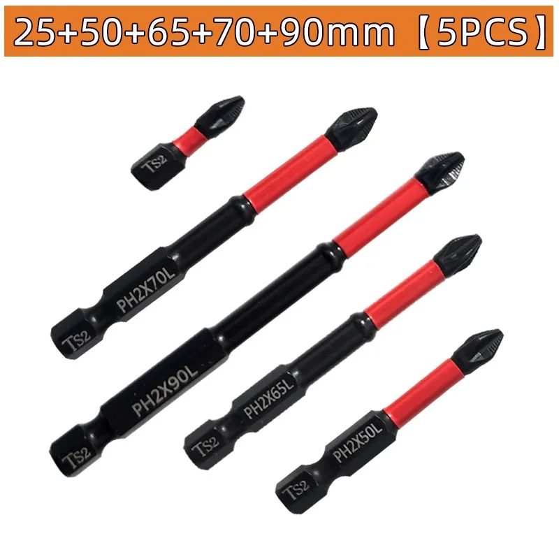 5pcs Magnetic Batch Head Impact Strong Cross High Hardness 25mm/50mm/65mm/70mm/90mm Waterproof/Non-Slip PH2 Screwdriver Set
5pcs Magnetic Batch Head Impact Strong Cross High Hardness 25mm/50mm/65mm/70mm/90mm Waterproof/Non-Slip PH2 Screwdriver Set