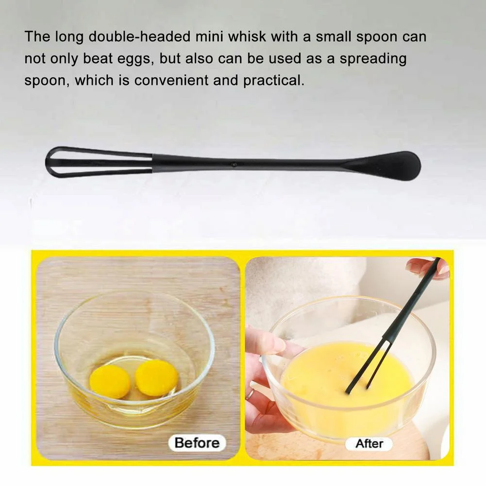 Whisk Kitchen Gadget Mini Whisk Spoon Flexible Rotary Safe Tools Convenient Double Head Kitchen Mini Practical
Whisk Kitchen Gadget Mini Whisk Spoon Flexible Rotary Safe Tools Convenient Double Head Kitchen Mini Practical