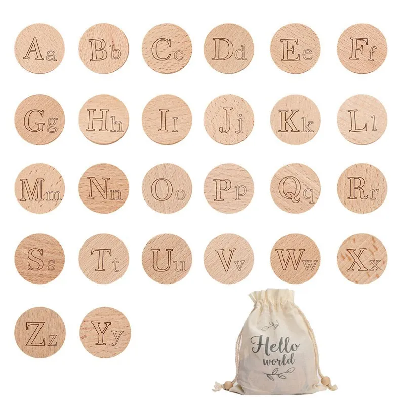 26 pcs Wooden Animal Letter Cognitive Board Blocks Alphabet Round Shape English DIY Crafts for Baby Name Puzzle Educational Toys
26 pcs Wooden Animal Letter Cognitive Board Blocks Alphabet Round Shape English DIY Crafts for Baby Name Puzzle Educational Toys