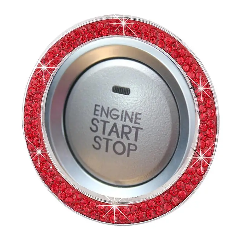 

Push To Start Button Bling Rhinestones Car Engine Push To Start Button Ring Automotive Interior Decoration Accessory For Sedans