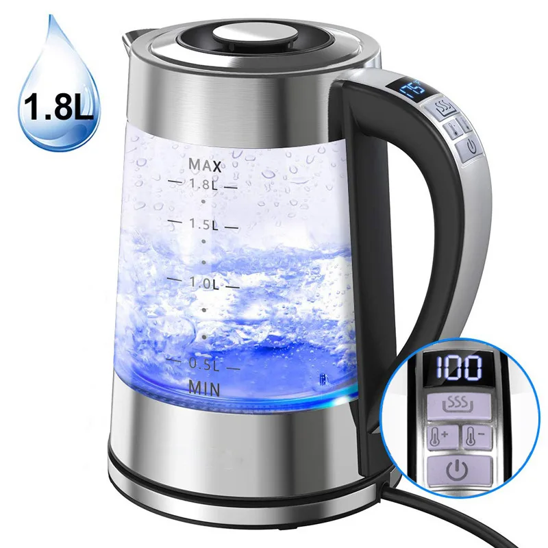 1.8L Smart Thermostatic Glass Electric Kettle 1800W With Temperature Control Coffee Kettle Tea Pot 220V Electric Kettle Cooker
1.8L Smart Thermostatic Glass Electric Kettle 1800W With Temperature Control Coffee Kettle Tea Pot 220V Electric Kettle Cooker