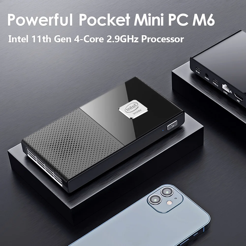 Pocket Mini PC Windows 11 Celeron N5105 2.9GHz 8/16GB LPDDR4 2933MHz NVMe Portable Computer 2.5G LAN Type-C HDMI2.0 WiFi6 BT5.2
Pocket Mini PC Windows 11 Celeron N5105 2.9GHz 8/16GB LPDDR4 2933MHz NVMe Portable Computer 2.5G LAN Type-C HDMI2.0 WiFi6 BT5.2