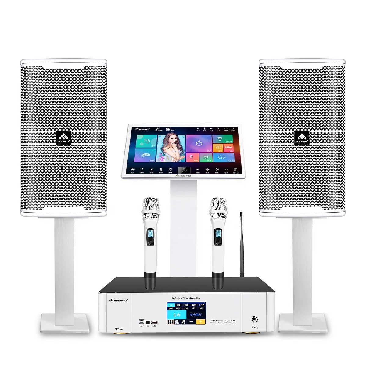 Inandon 21.5" 4TB Touch Screen HDD Karaoke Machine Online Movie Smart Song-Selection KTV Karaoke Player Speaker Set
Inandon 21.5" 4TB Touch Screen HDD Karaoke Machine Online Movie Smart Song-Selection KTV Karaoke Player Speaker Set