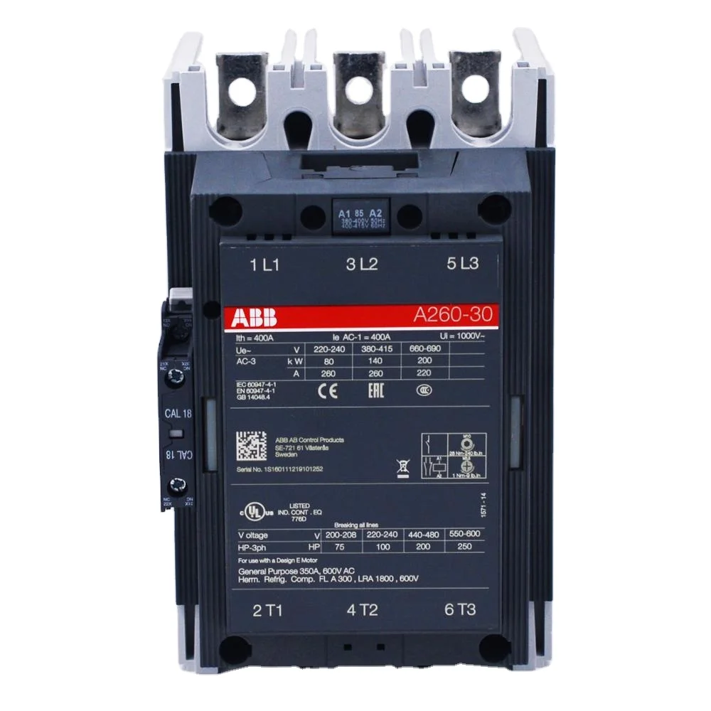 electric contactor A Series A260-30-11 220-230V 50Hz/230-240V 60Hz A260-30-11-80 contactor AC 1SFL531001R8011
electric contactor A Series A260-30-11 220-230V 50Hz/230-240V 60Hz A260-30-11-80 contactor AC 1SFL531001R8011