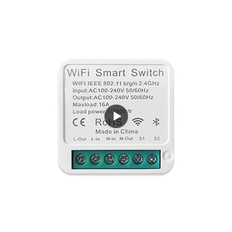 

Умный автоматический выключатель для умного дома, мини-модуль переключателя с голосовым управлением, управление через приложение, беспроводной Таймер с Wi-Fi, 16 А