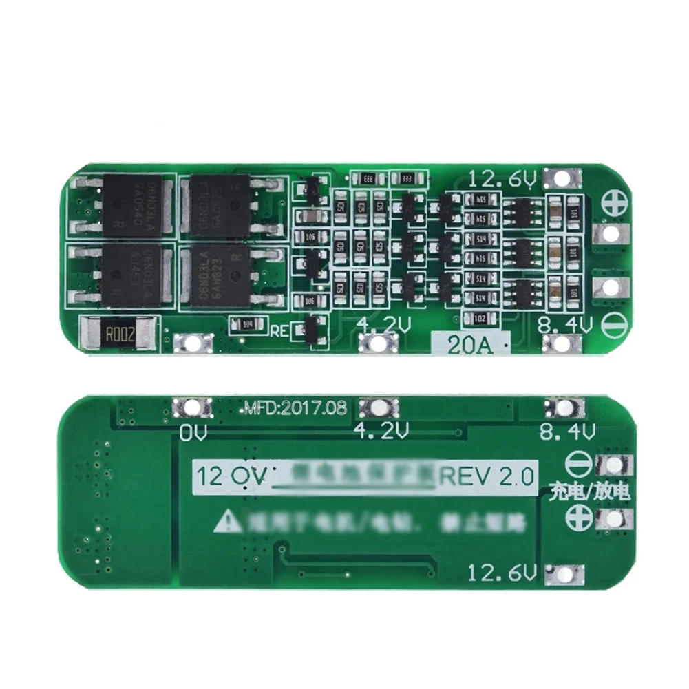 3S 20A Li-Ion Lithium Battery Charger Auto Recovery PCB BMS Protection Board 12.6V - 13.0V Cell Module For 3.7V Lithium Battery
3S 20A Li-Ion Lithium Battery Charger Auto Recovery PCB BMS Protection Board 12.6V - 13.0V Cell Module For 3.7V Lithium Battery