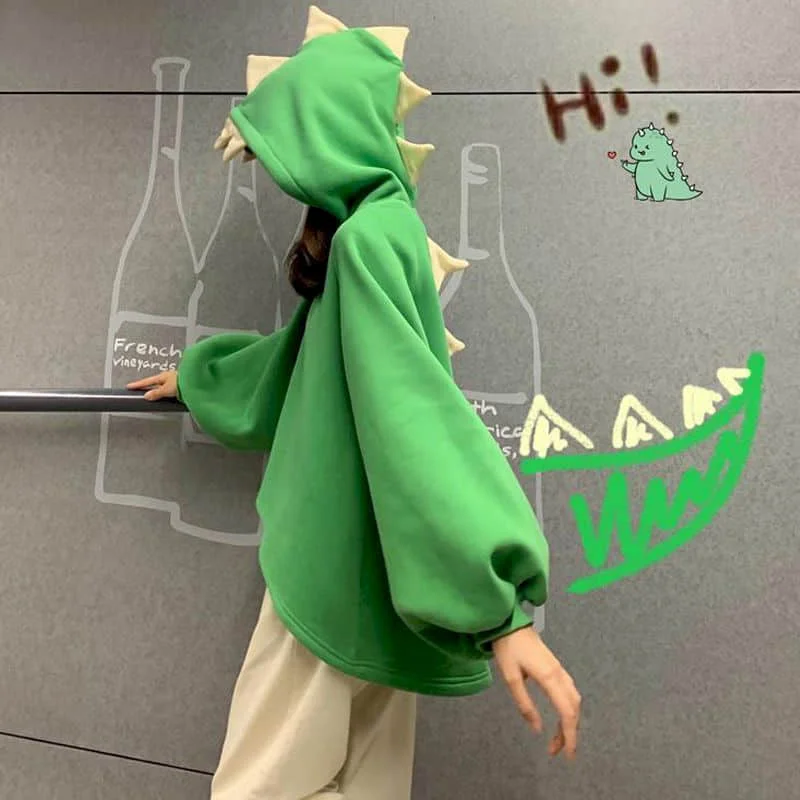 2021 Dinosaur Sweatshirt Women Hoodies Loose Korean Harajuku Cute Animal Tops Autumn Winter Outfits Plus Fleece Hooded Jackets
2021 Dinosaur Sweatshirt Women Hoodies Loose Korean Harajuku Cute Animal Tops Autumn Winter Outfits Plus Fleece Hooded Jackets