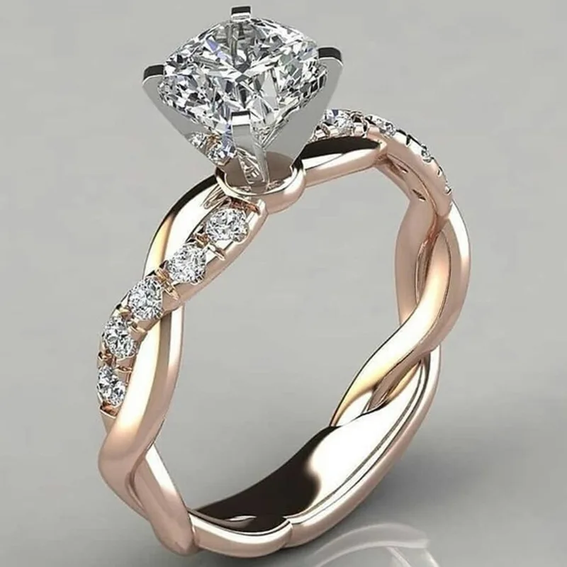Plated Classic Diamond Ring Cross Twist Ring Rose Gold Women's Jewelry Engagement Wedding Jewelry Valentine's Day Gift
Plated Classic Diamond Ring Cross Twist Ring Rose Gold Women's Jewelry Engagement Wedding Jewelry Valentine's Day Gift