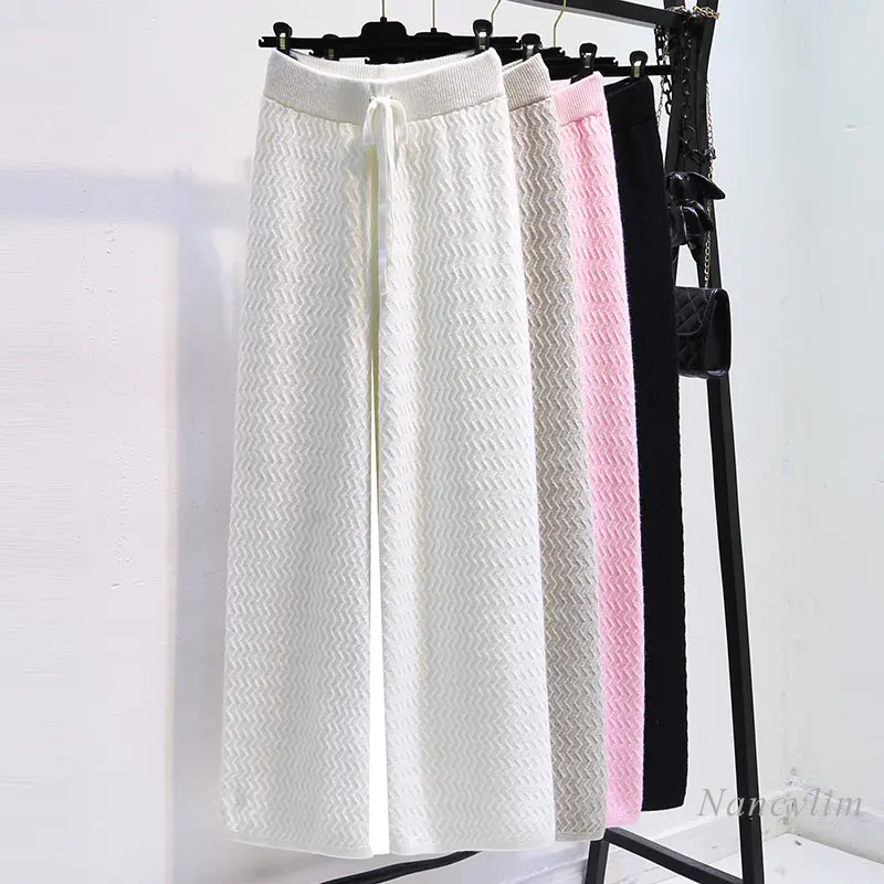 Autumn and Winter High Waist Drooping Knitted Wide-Leg Pants Women's Loose Thick Straight Pants Draping Casual Woolen Trousers
Autumn and Winter High Waist Drooping Knitted Wide-Leg Pants Women's Loose Thick Straight Pants Draping Casual Woolen Trousers