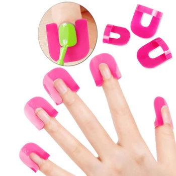 26pcs/set 10 Sizes G Curve Shape Nail Protector Varnish Shield Finger Cover Spill-Proof French Stickers Manicure Nail Clips
