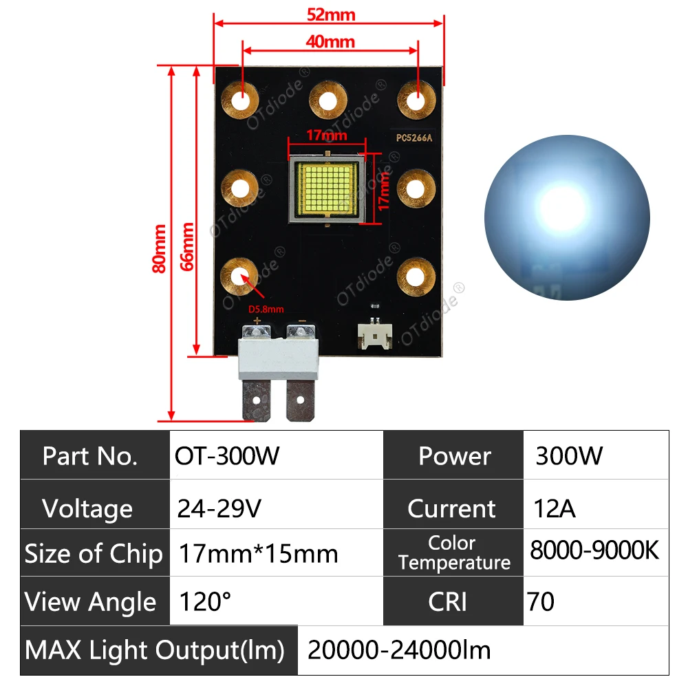 LED сценический светильник OTdiode 300W холодный белый
LED сценический светильник OTdiode 300W холодный белый