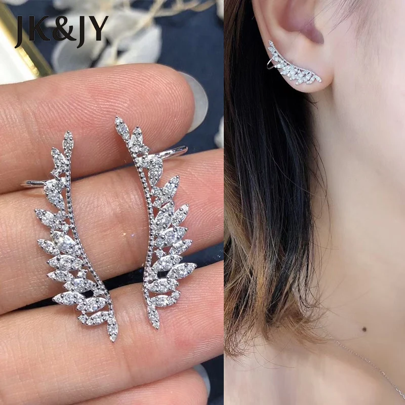 JK&JY 100% 18K White Gold Natural Diamond Wing Earrings Fashion Wedding Fine Jewelry Factory Outlet Wholesale
JK&JY 100% 18K White Gold Natural Diamond Wing Earrings Fashion Wedding Fine Jewelry Factory Outlet Wholesale