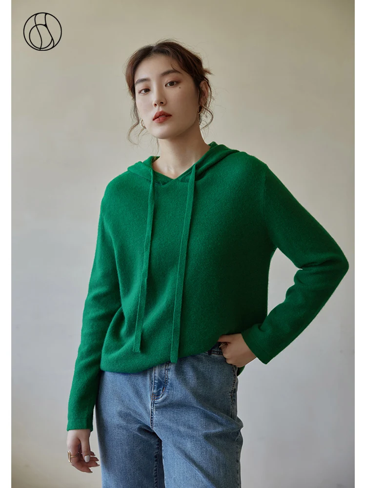 DUSHU Women 100% Wool Hoodies Pullovers Winter 2021 New Slim Hooded Knitring Sweater Women Retro Green Loose Commuter Pullovers
DUSHU Women 100% Wool Hoodies Pullovers Winter 2021 New Slim Hooded Knitring Sweater Women Retro Green Loose Commuter Pullovers