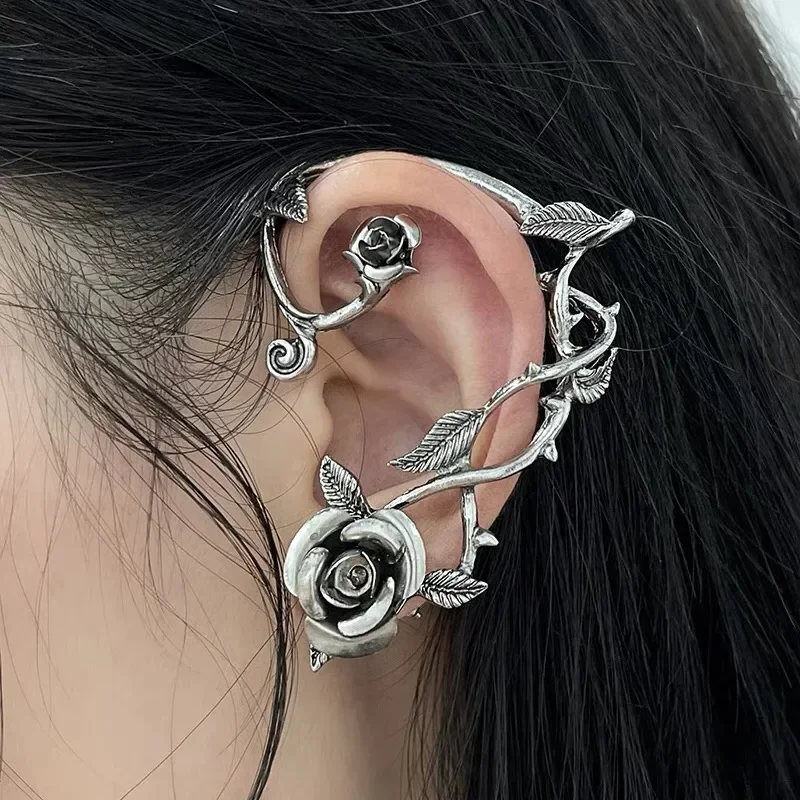 Vintage Fashion Personality Metal Rose Wrapped Earrings Hip Hop Punk Ear Clips Without Ear Holes Banquet Jewelry Accessories
Vintage Fashion Personality Metal Rose Wrapped Earrings Hip Hop Punk Ear Clips Without Ear Holes Banquet Jewelry Accessories