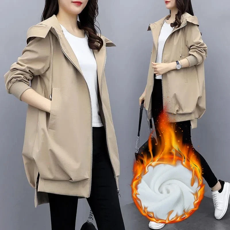 Add Velvet Padded Long Windbreaker Jacket Female 2023 Autumn Winter New Coat Korean Version Overwear Loose Split Jackets Women
Add Velvet Padded Long Windbreaker Jacket Female 2023 Autumn Winter New Coat Korean Version Overwear Loose Split Jackets Women