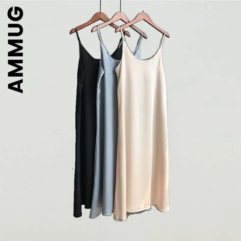 Ammug v-neck Spaghetti Strap Tank Dress Harajuku All-Match Sweet Dress Soft Stylish Party Dresses Elastic Slim Female Clothing
Ammug v-neck Spaghetti Strap Tank Dress Harajuku All-Match Sweet Dress Soft Stylish Party Dresses Elastic Slim Female Clothing