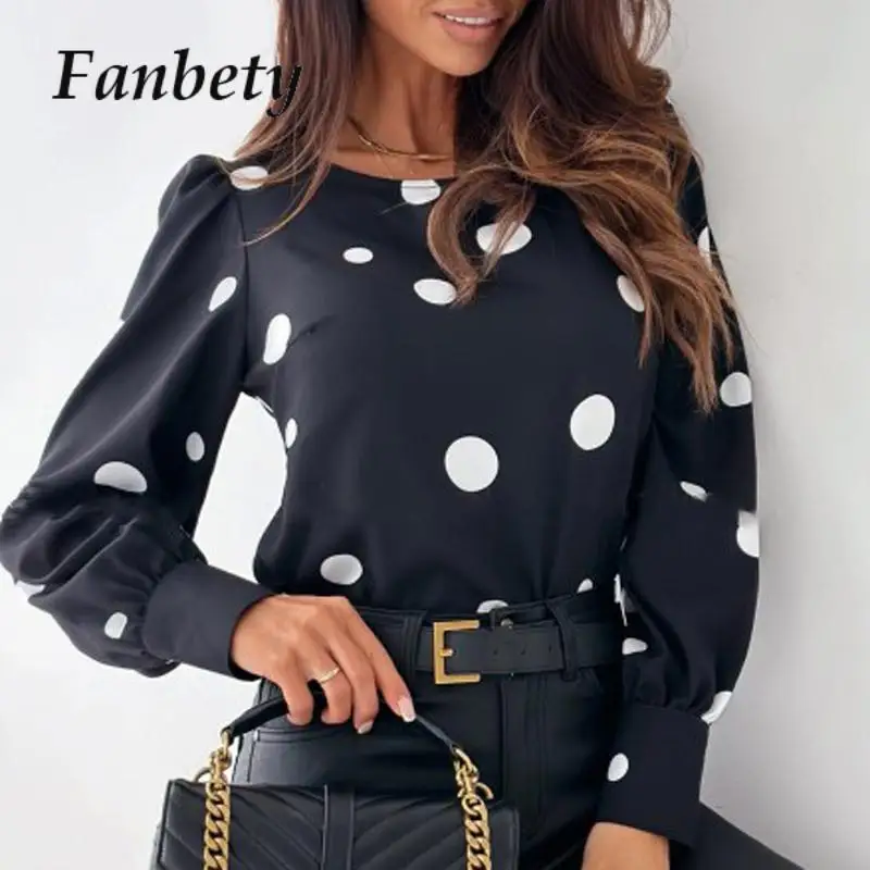 Women Elegant Crew Neck Slim Pullover Shirt Autumn New Long Sleeve Tops Blusas 2023 Fashion Polka Dot Printed Office Blouse
Women Elegant Crew Neck Slim Pullover Shirt Autumn New Long Sleeve Tops Blusas 2023 Fashion Polka Dot Printed Office Blouse