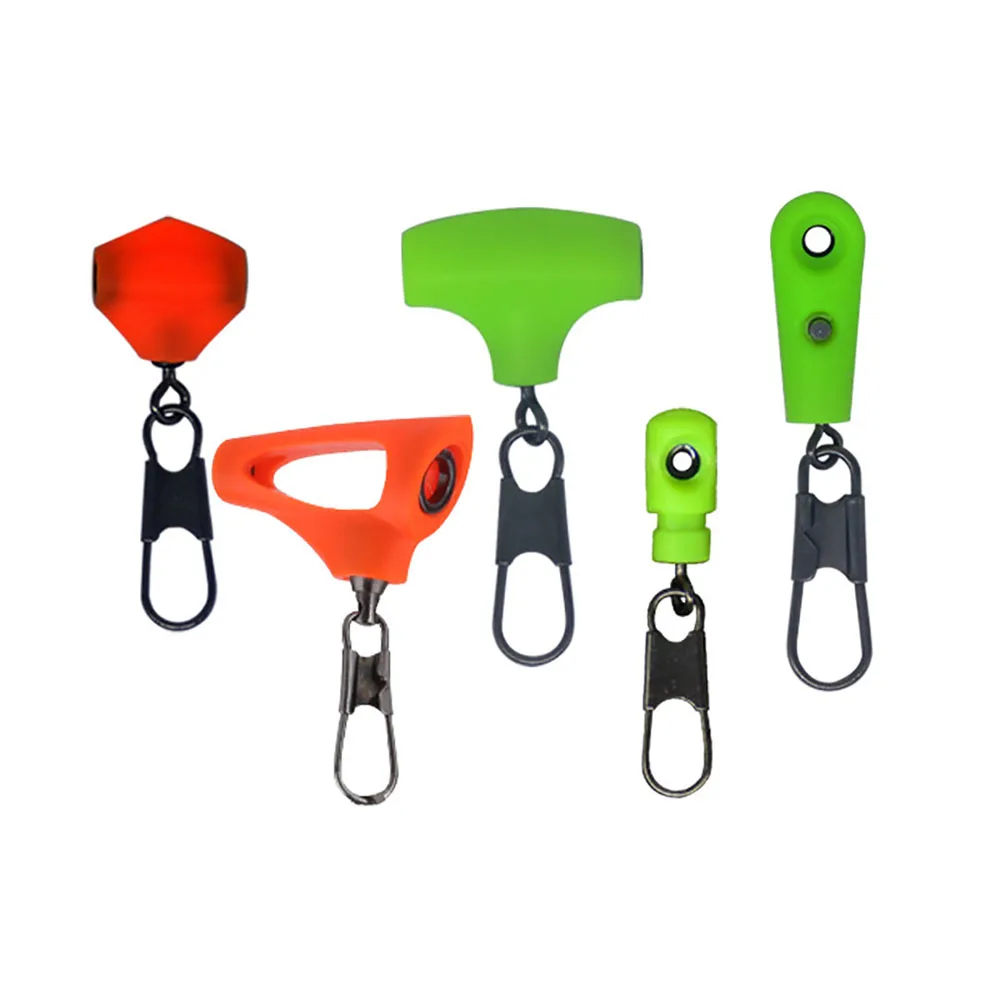 

5Pcs Fishing Swivels Line Sinker Slides Hook Clip Connector Plastic Head Swivel Snap for Braid Fishing Line