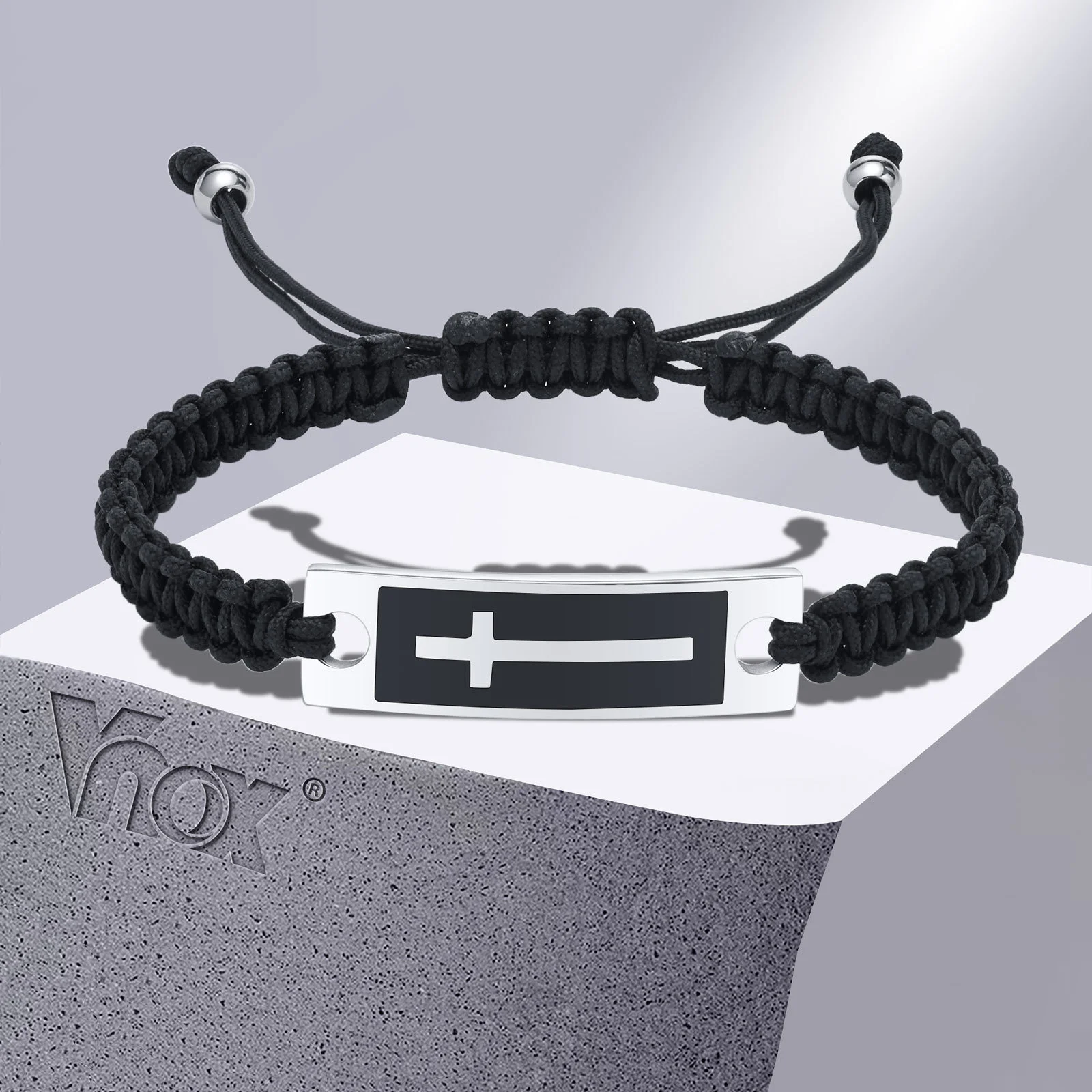 Vnox Cross Bracelets for Men, Stainless Steel Bangle with Braided Nylon Rope, Adjustable Casual Faith Prayer Christ Wristband
Vnox Cross Bracelets for Men, Stainless Steel Bangle with Braided Nylon Rope, Adjustable Casual Faith Prayer Christ Wristband