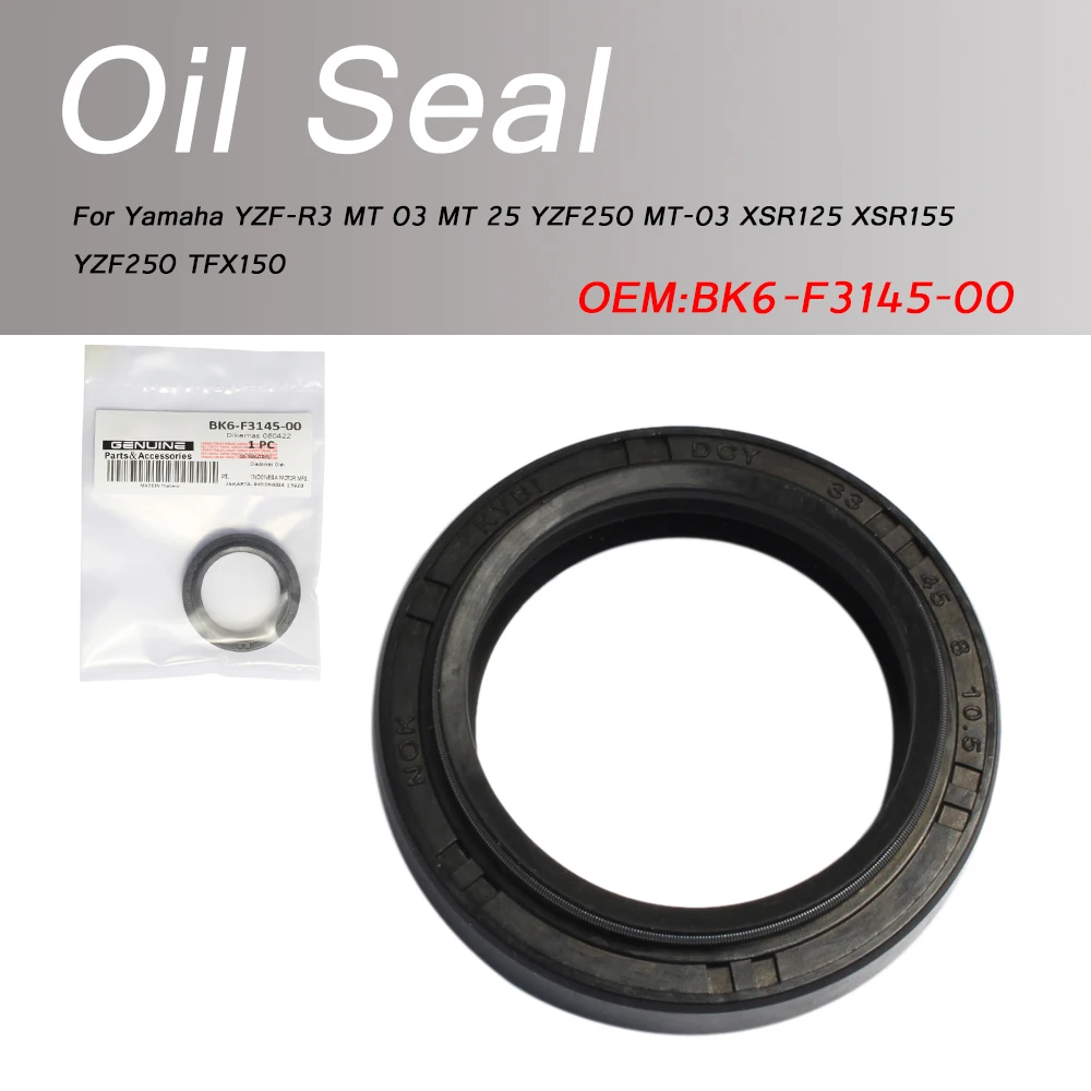 For Yamaha YZF-R3 MT 03 MT 25 YZF250 MT-03 XSR125 XSR155 YZF250 TFX150 BK6-F3145-00 Fork Oil Seal
For Yamaha YZF-R3 MT 03 MT 25 YZF250 MT-03 XSR125 XSR155 YZF250 TFX150 BK6-F3145-00 Fork Oil Seal