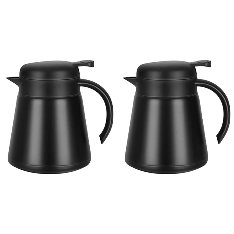 

2X 304 18/10 Stainless Steel Thermal Carafe/Double Walled Vacuum Insulated Coffee Pot With Press Button Top