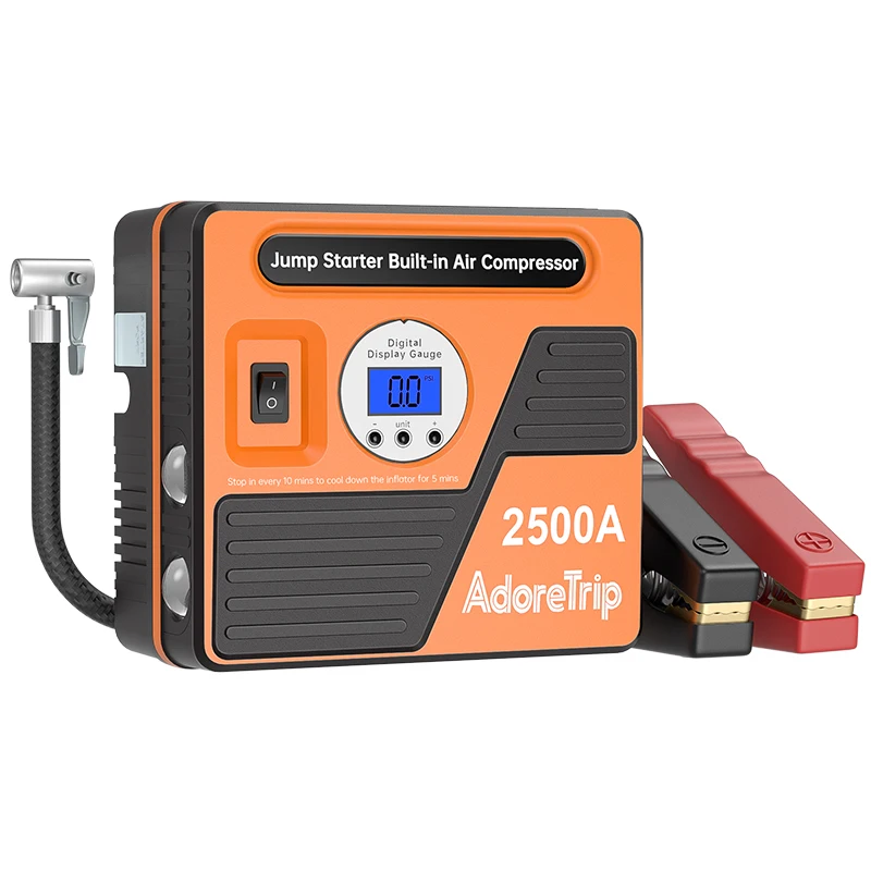 AdoreTrip 2500A Jump Starter With Air Compressor 24000mAh Power Bank Portable Charger for Car Battery Booster Starting Device
AdoreTrip 2500A Jump Starter With Air Compressor 24000mAh Power Bank Portable Charger for Car Battery Booster Starting Device