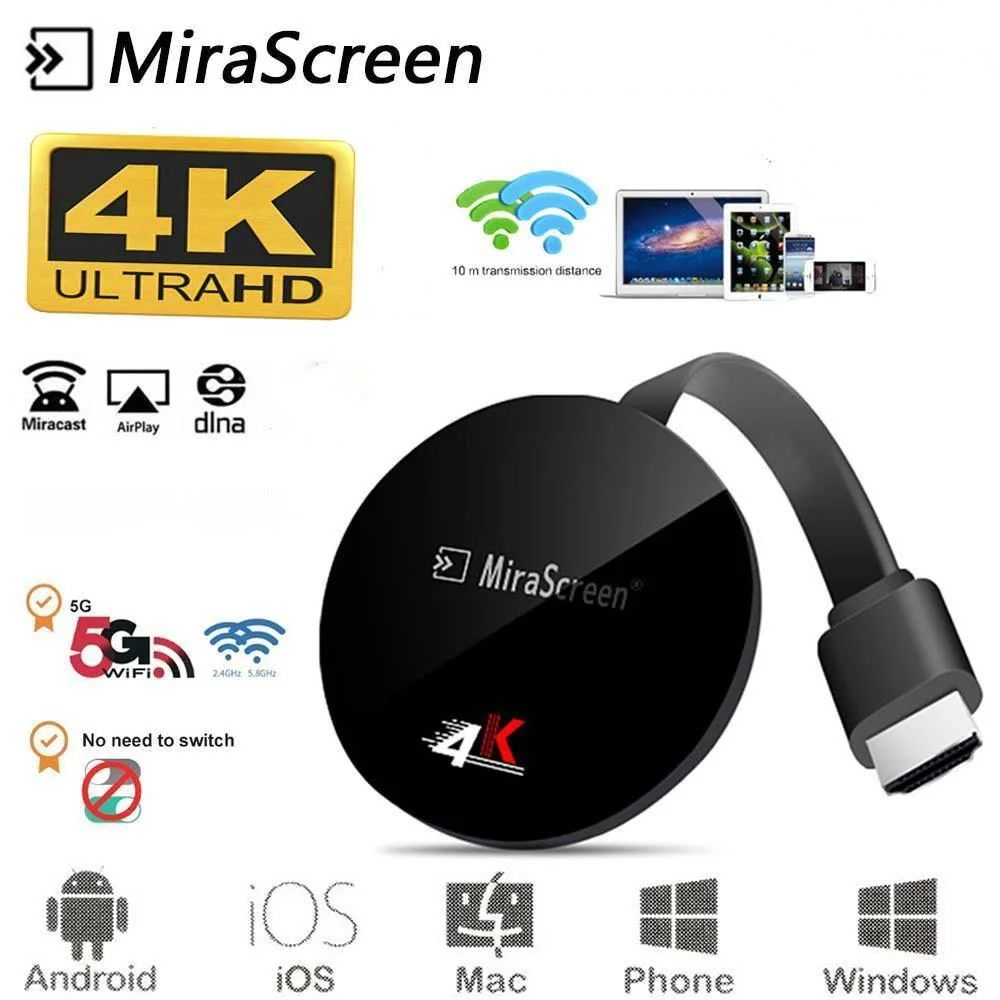 Mirascreen - G7 PLUS копия клавиши, 4K, беспроводной ключ доступа к TV, WiFi дисплей, HDMI-совместимый, для IOS Android
Mirascreen - G7 PLUS копия клавиши, 4K, беспроводной ключ доступа к TV, WiFi дисплей, HDMI-совместимый, для IOS Android