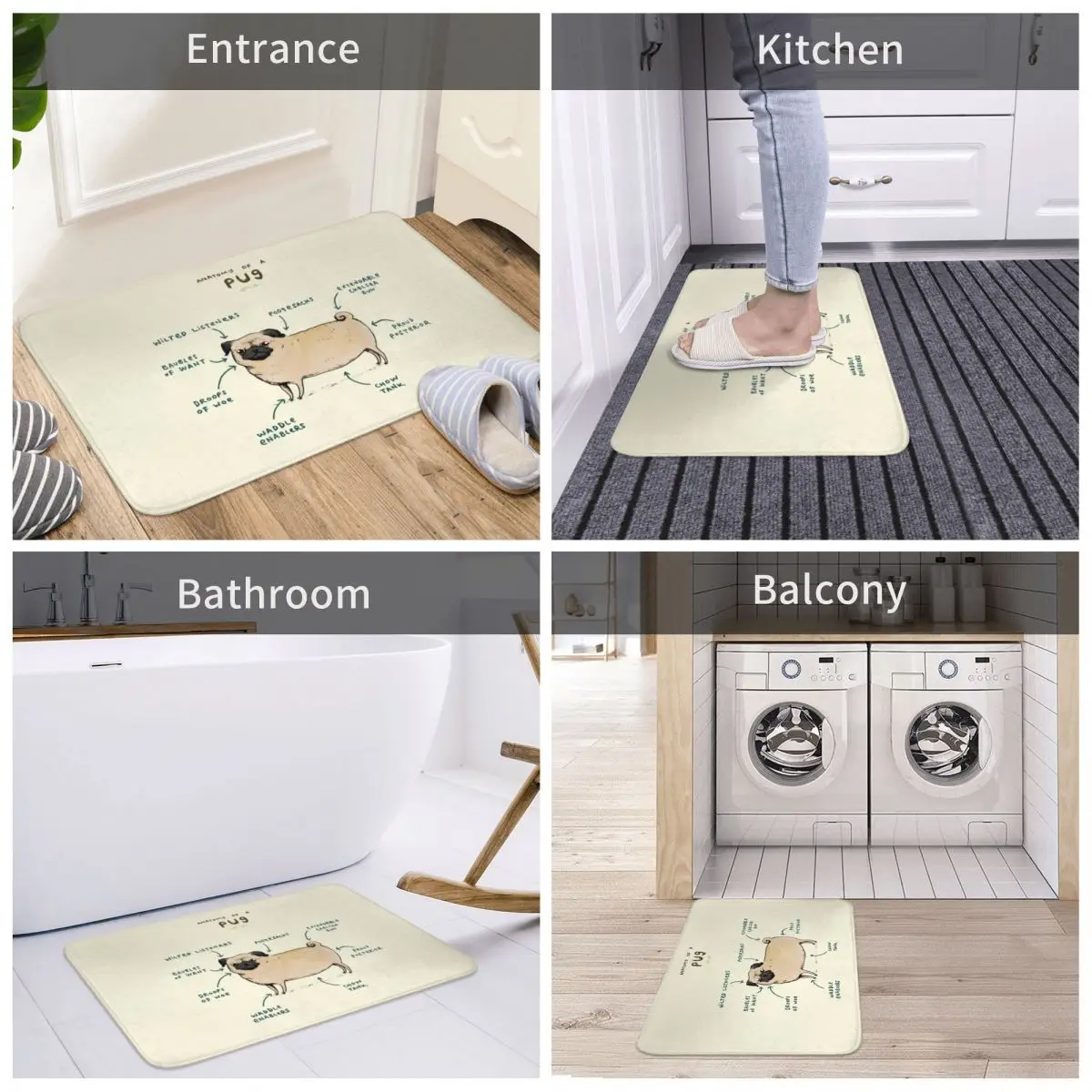 Bath Mat Anatomy Of A Pug Decor 3D Rug Carpet Doormat Anti-slip Entrance Living Room Home Kitchen Water Oil Proof Bedroom
Bath Mat Anatomy Of A Pug Decor 3D Rug Carpet Doormat Anti-slip Entrance Living Room Home Kitchen Water Oil Proof Bedroom