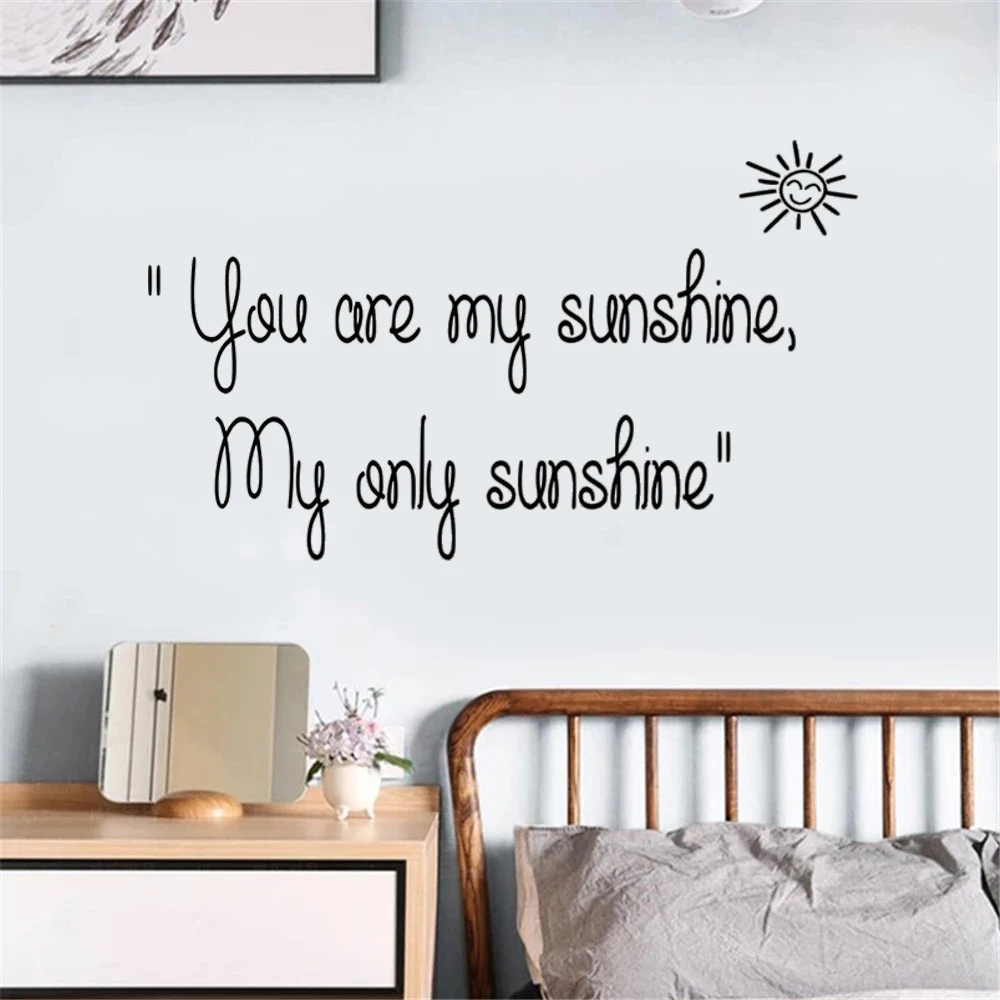 

Наклейки на стену с мотивами песни «You Are My Sunshine» для детской спальни, декоративные фрески, Съемные Виниловые наклейки с солнцем, Постер HJ1082