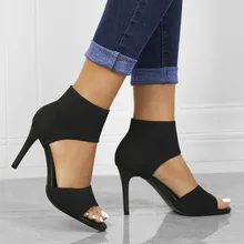 Women New Designer Knitted High Heels Sandals Summer 2023 Square Toe Thick Heeled Sandal Woman Sexy Slingbacks Black Party Shoes