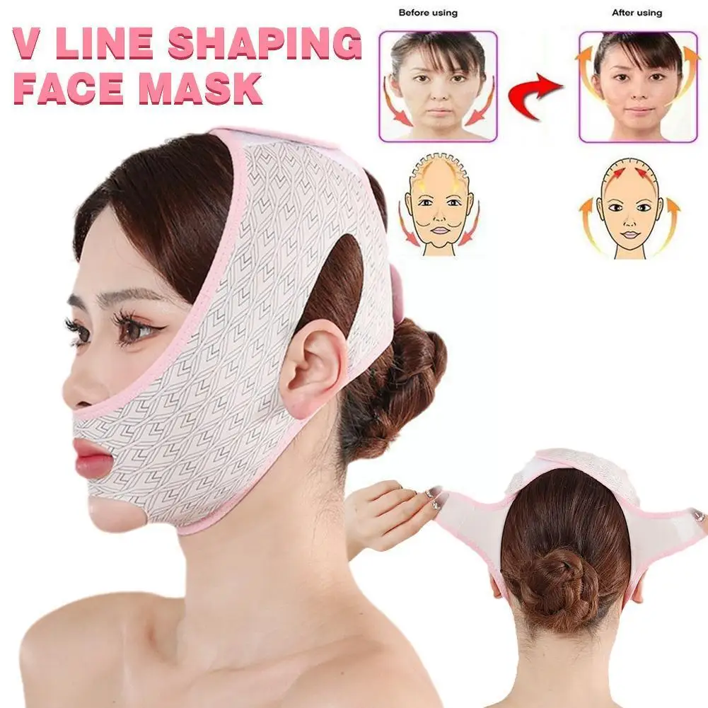 

Дышащая V-образная лента для лица, тонкая маска для лица, бандаж для двойного подбородка, бандаж против уменьшения формы лица, V-образный бандаж для морщин Q6U7