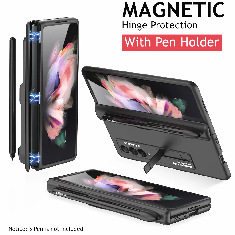 Magnetic Adsorption Hinge S Pen Slot Holder Case for Samsung Galaxy Z Fold 3 5G Phone Cover Hard Plastic Bracket Case (No S Pen)
Magnetic Adsorption Hinge S Pen Slot Holder Case for Samsung Galaxy Z Fold 3 5G Phone Cover Hard Plastic Bracket Case (No S Pen)