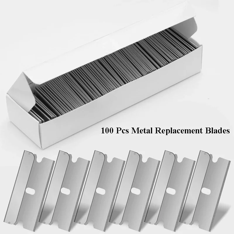 Набор Из 100 Металлических Скребков С Лезвием Для Чистки Оконного Стекла, Сменные Лезвия Из Углеродистой Стали
Набор Из 100 Металлических Скребков С Лезвием Для Чистки Оконного Стекла, Сменные Лезвия Из Углеродистой Стали
