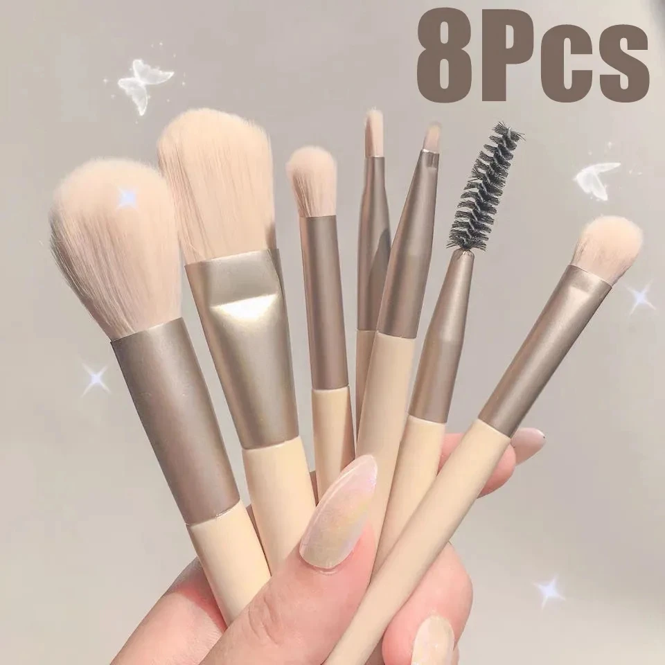 

8pcs Fashion Makeup Brush Set Macaron Blush Powder Brush Eye Shadow Highlighter Foundation Brush Beauty Professional Tools DIY