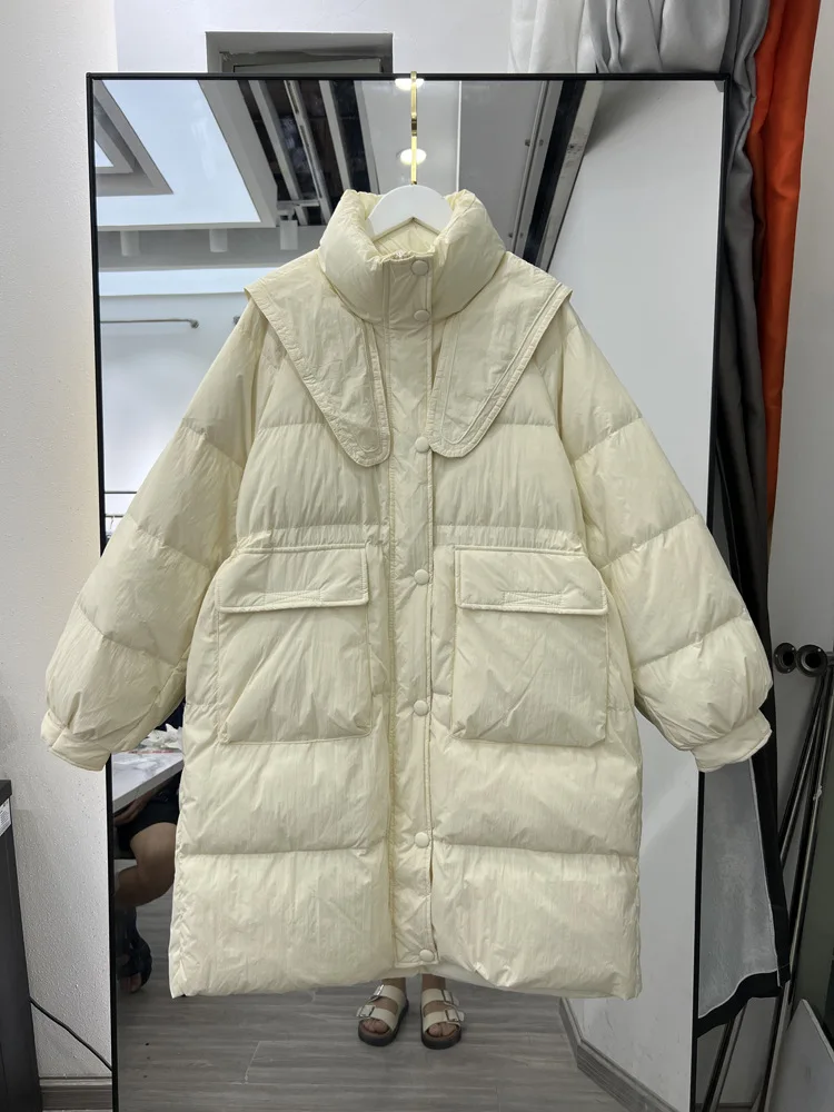 2023 winter new down coat women's mid-length over the knee thick white duck down bread coat tide
2023 winter new down coat women's mid-length over the knee thick white duck down bread coat tide
