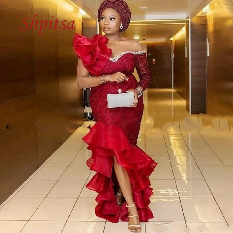 Sexy Red Long Sleeve Lace Evening Dresses Mermaid Party Plus Size Beautiful Women Prom Formal Evening Gowns Dresses
Sexy Red Long Sleeve Lace Evening Dresses Mermaid Party Plus Size Beautiful Women Prom Formal Evening Gowns Dresses