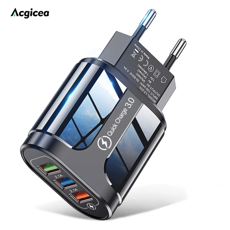 3 USB Charger QC3.0 For iPhone 11 12 Xiaomi Huawei Lenovo Mobile Phone USB Charger EU US Plug Wall Fast Charging Adapter Travel
3 USB Charger QC3.0 For iPhone 11 12 Xiaomi Huawei Lenovo Mobile Phone USB Charger EU US Plug Wall Fast Charging Adapter Travel