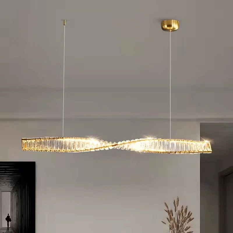 

Modern Bar Irregular Led Dimmable Pendant Lights Lustre Gold Steel Dining Room Suspend Lamp Luxury Led Luminarias Fixtures